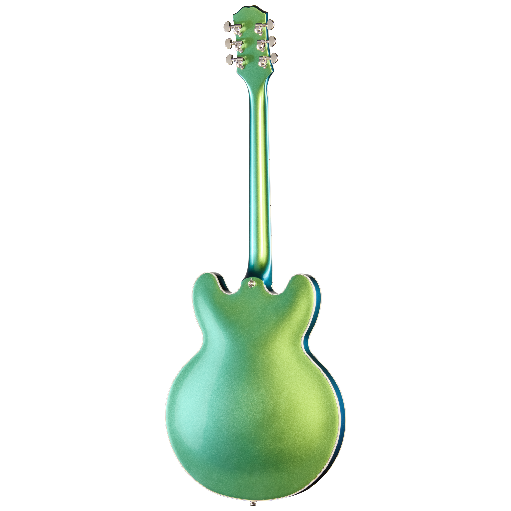 E-Gitarre, Grüner Korpus, Hohlkorpus, Sechs Saiten, Metallic-Lackierung